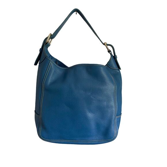 Dooney & Bourke   Blue Full Leather Exterior Large Slouch Bag Top Shoulder - Picture 2 of 8